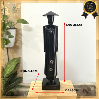 Tượng gỗ Mis Việt Nam - Tượng gỗ cô gái với áo dài Việt Nam - Quà Tặng Bản Sắc Việt Nam - Cao 25cm - Gỗ đen
