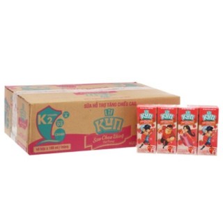 [HSD T11-2024] [Kèm Quà Tặng] Thùng 48 Hộp Sữa Chua Uống Hương Dâu LiF Kun 180ml.