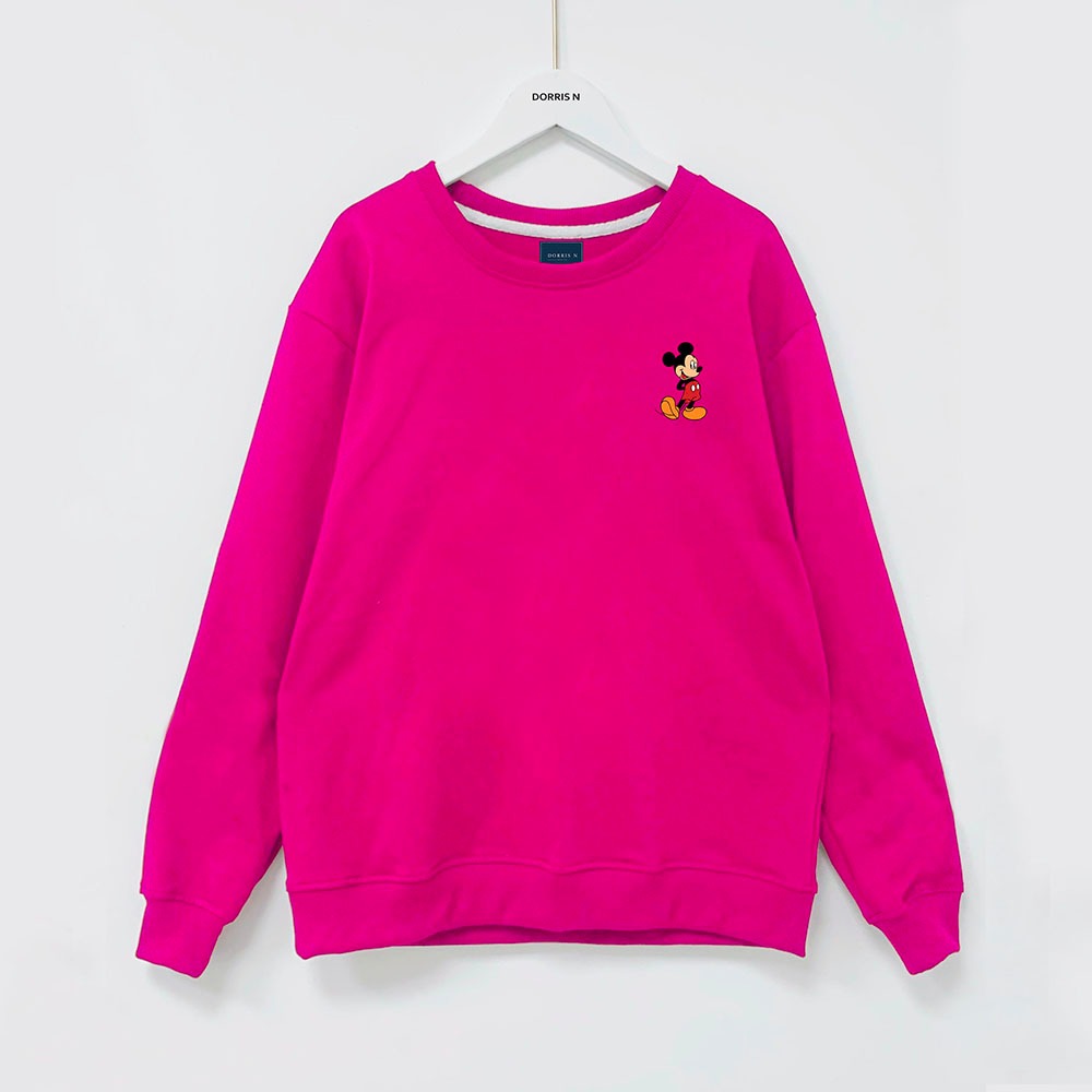 Áo dài tay chất nỉ  MICKEY CT2 LOGO chất liệu da cá mềm mịn không xù lông