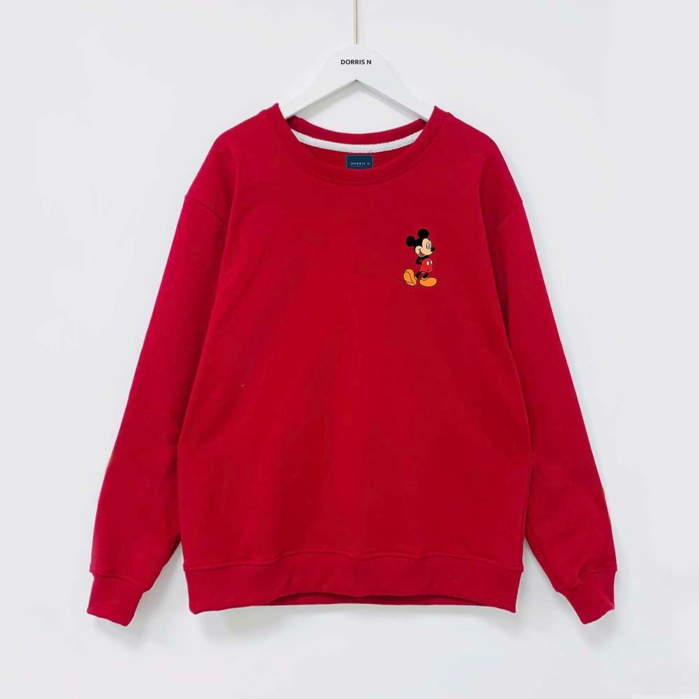 Áo dài tay chất nỉ  MICKEY CT2 LOGO chất liệu da cá mềm mịn không xù lông