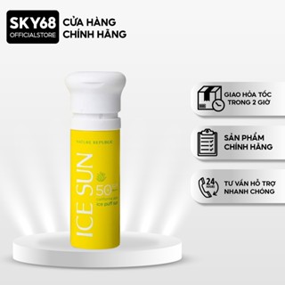 Kem Chống Nắng Giảm Nhiệt, Nâng Tone Da Nature Republic Ice Sun California Aloe Ice Puff Sun SPF50 PA++++ 100ml