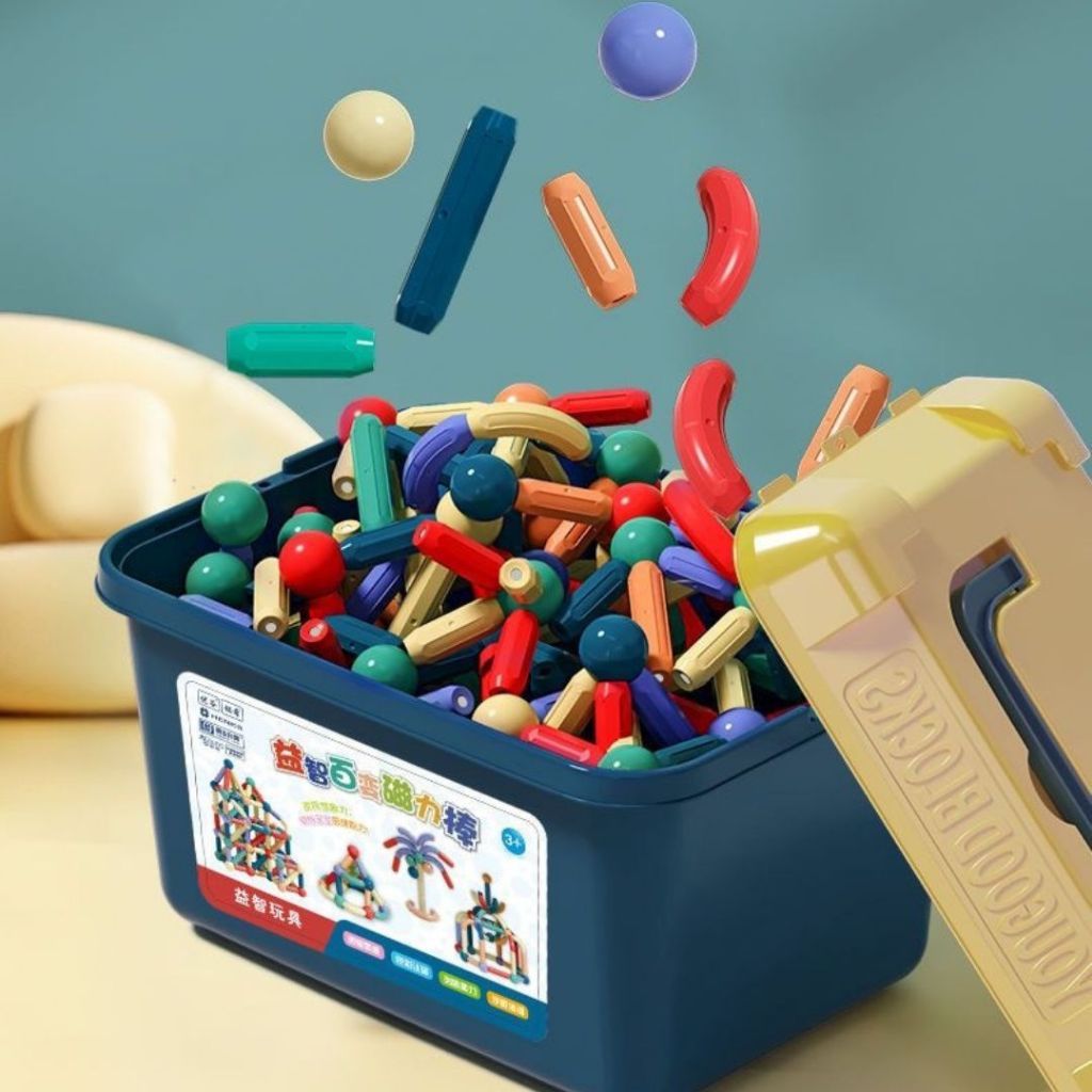 Đồ Chơi Montessori Xếp Hình Nam Châm Cho Bé 72 Chi Tiết Giáo Dục An toàn cho bé