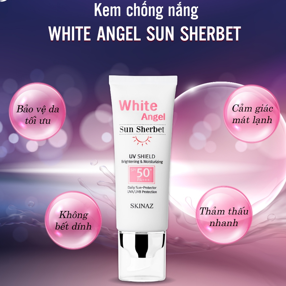 Kem chống nắng White Angel Sun Sherbet SKINAZ 70ml Hàn Quốc