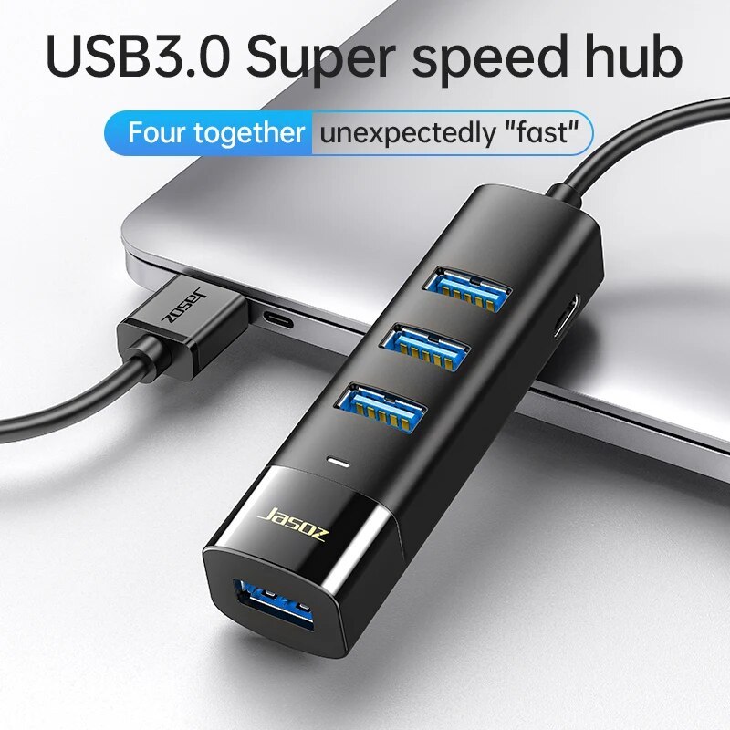 Hub USB 3.0 và Hub Type C chia 4 cổng USB có dây cáp nguồn Type C dễ dàng điều khiển thiết bị công suất lớn