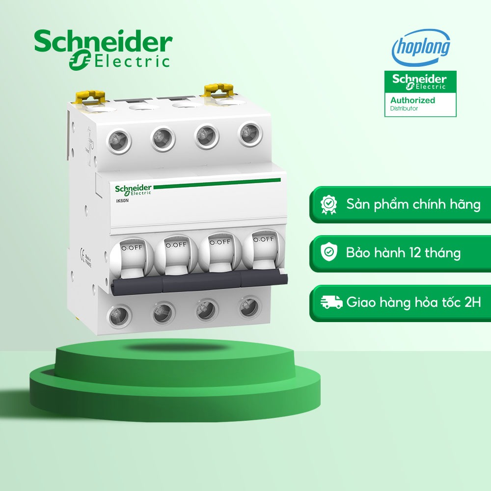 Cầu dao tự động MCB Schneider A9K24440 dòng Acti9 iK60N, 4P, 40A, 6kA