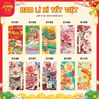 [1 xấp 10 Cái ] Bao Lì Xì Tết 2024 Đoàn Viên Hình Thật Giáp Thìn