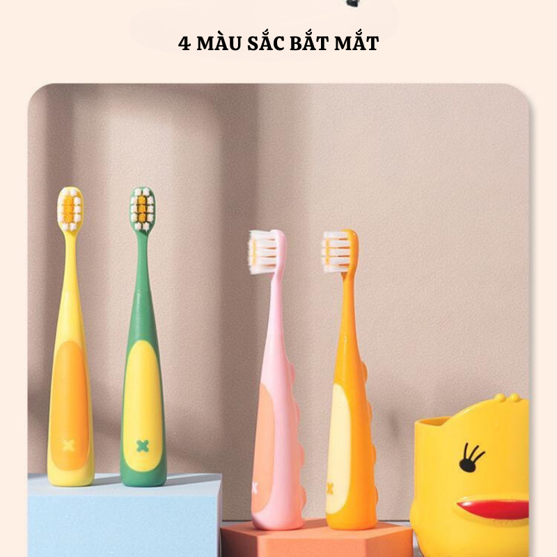 Bàn Chải Đánh Răng NAMIKO Cho Bé Họa Tiết Khủng Long Lông Siêu Mềm