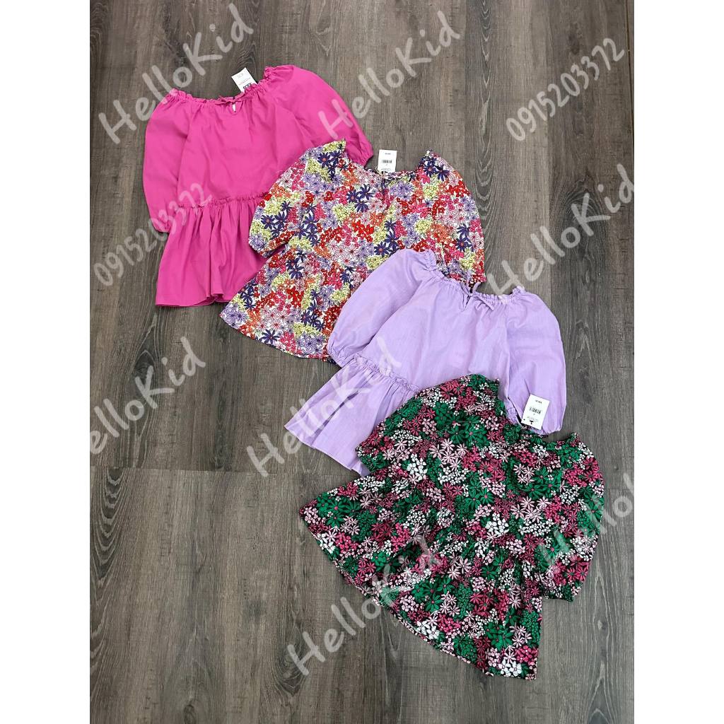 Váy thu cottonon kid chun cổ babydoll cho bé