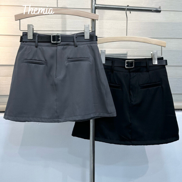 Chân váy chữ A basic kèm belt dây lưng thời trang mùa hè Hàn Quốc CVA6098