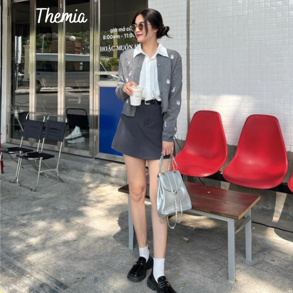 Chân váy chữ A basic kèm belt dây lưng thời trang mùa hè Hàn Quốc CVA6098