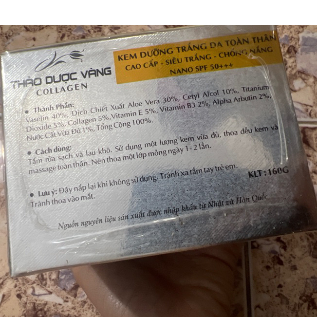 KEM TOÀN THÂN HÃNG THẢO DƯỢC VÀNG COLLAGEN BODY 160G