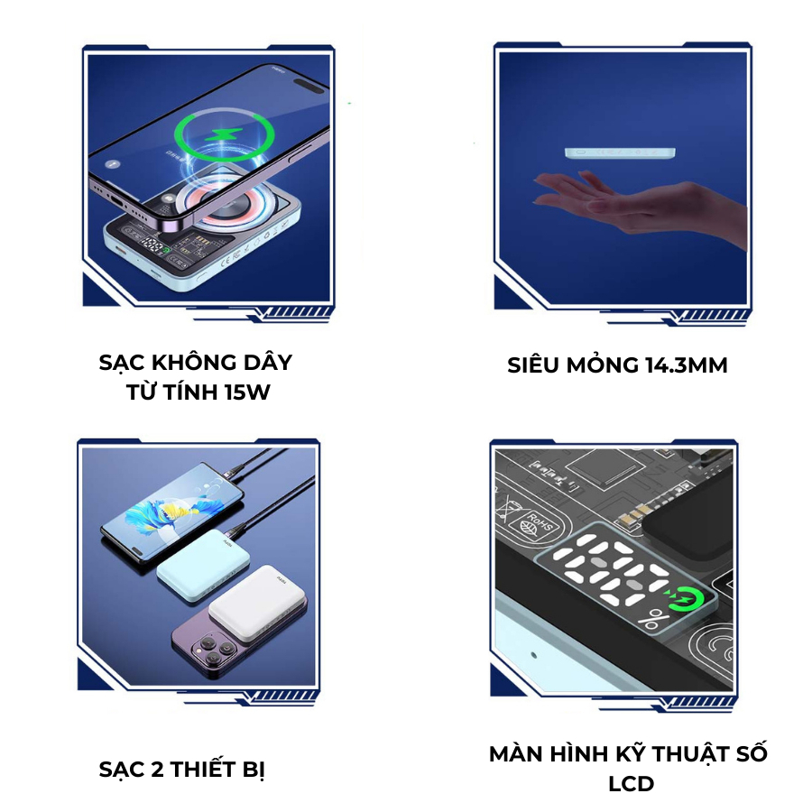 Sạc dự phòng không dây - trong suốt TOTU CPBW -015, sạc nhanh 5000mAh, Bảo hành 12 tháng, Chính Hãng