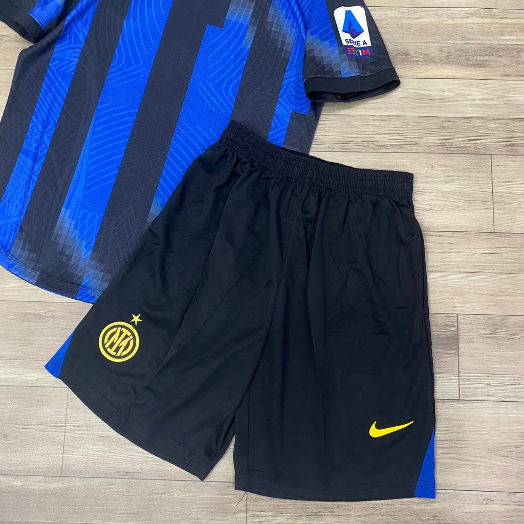 Bộ quần áo bóng đá INTER MILAN sọc xanh đen thun mè HD2024-FLG