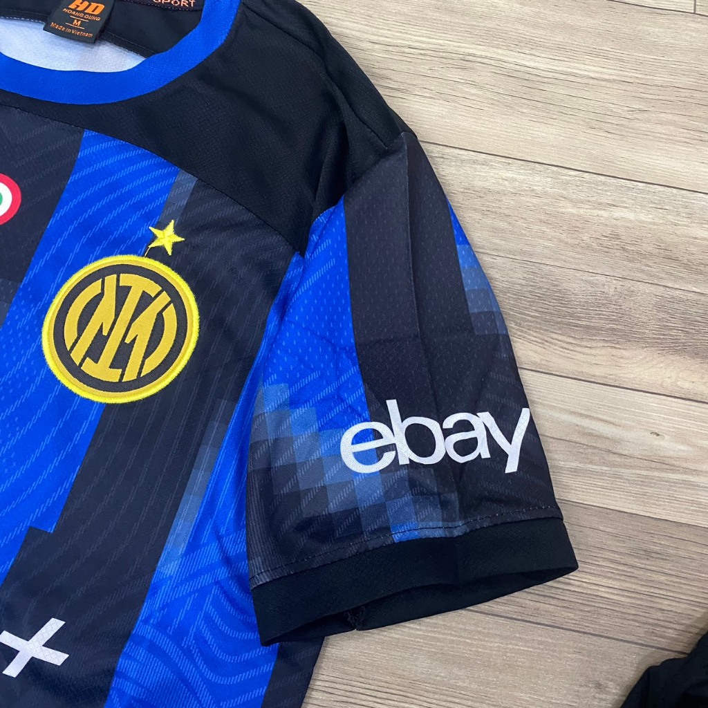 Bộ quần áo bóng đá INTER MILAN sọc xanh đen thun mè HD2024-FLG