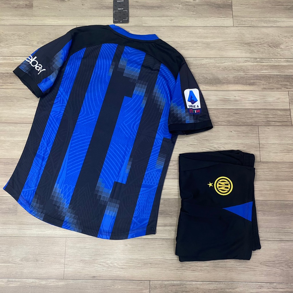 Bộ quần áo bóng đá INTER MILAN sọc xanh đen thun mè HD2024-FLG