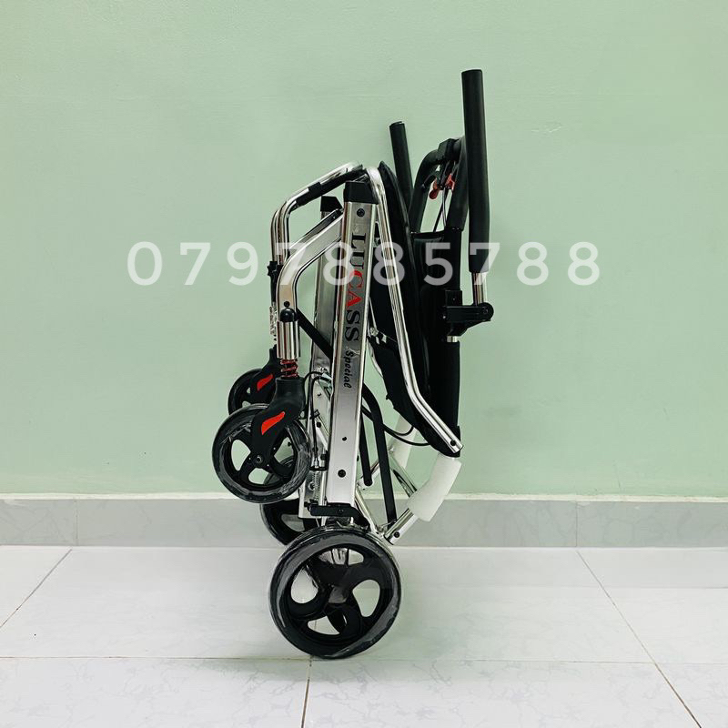 Xe lăn du lịch siêu gọn nhẹ dành cho người già, người bệnh Lucass X-69