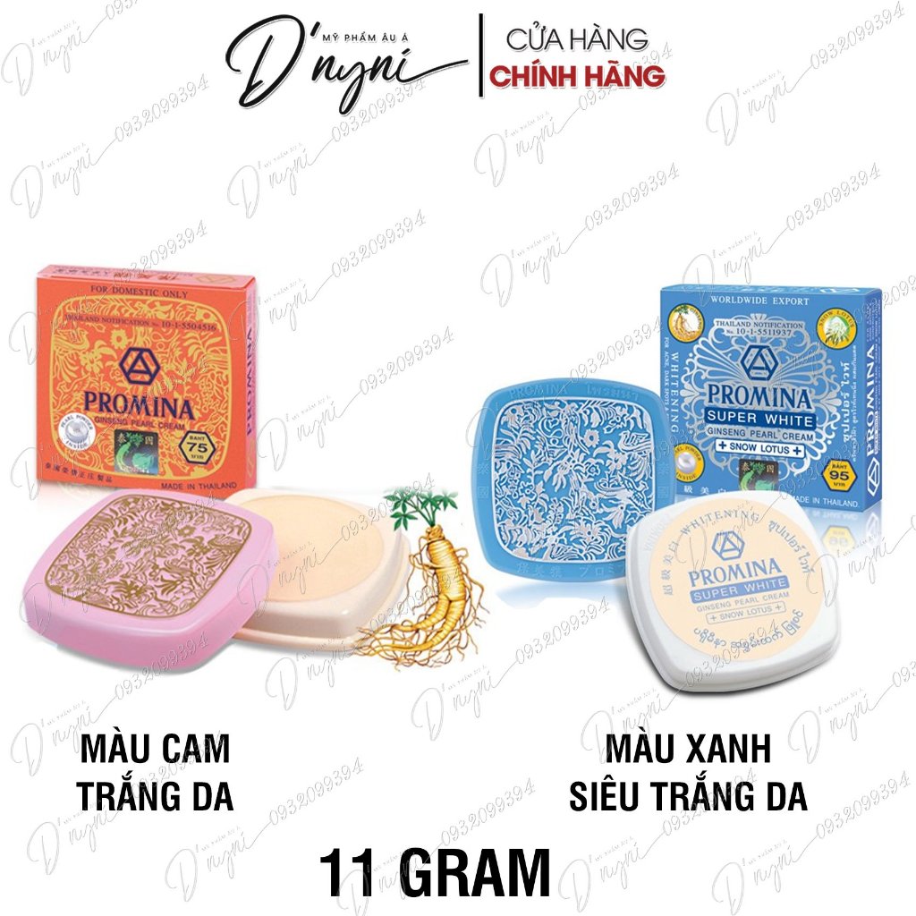 Kem Dưỡng Siêu Trắng Da PROMINA SUPER WHITE GINGENG PEARL CREAM SNOW LOTUS 11 Gram Thái Lan