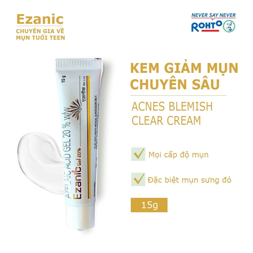 Kem Giảm Mụn Giảm Thâm Dưỡng Trắng Sáng Da Ezanic Azelaic 20% 15g
