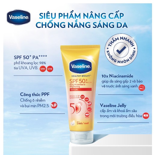 Dưỡng thể chống nắng Vaseline 50X Healthy Bright SPF50+ PA++++ 300ml Thái Lan - Kavi Cosmetics