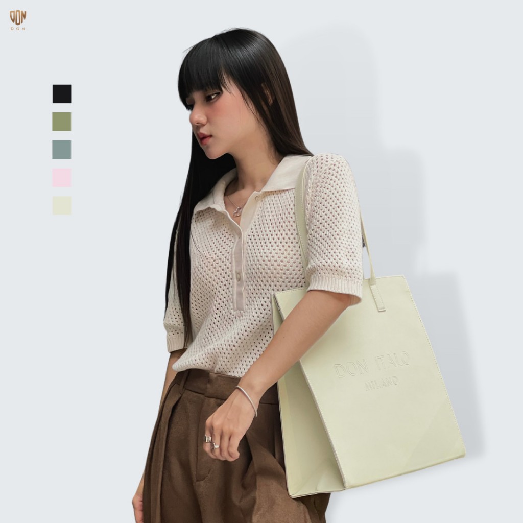 Túi Xách Tay Da Nữ Milano Thương Hiệu DON ITALO Thiết Kế Da Cao Cấp 5 Màu Phong Cách