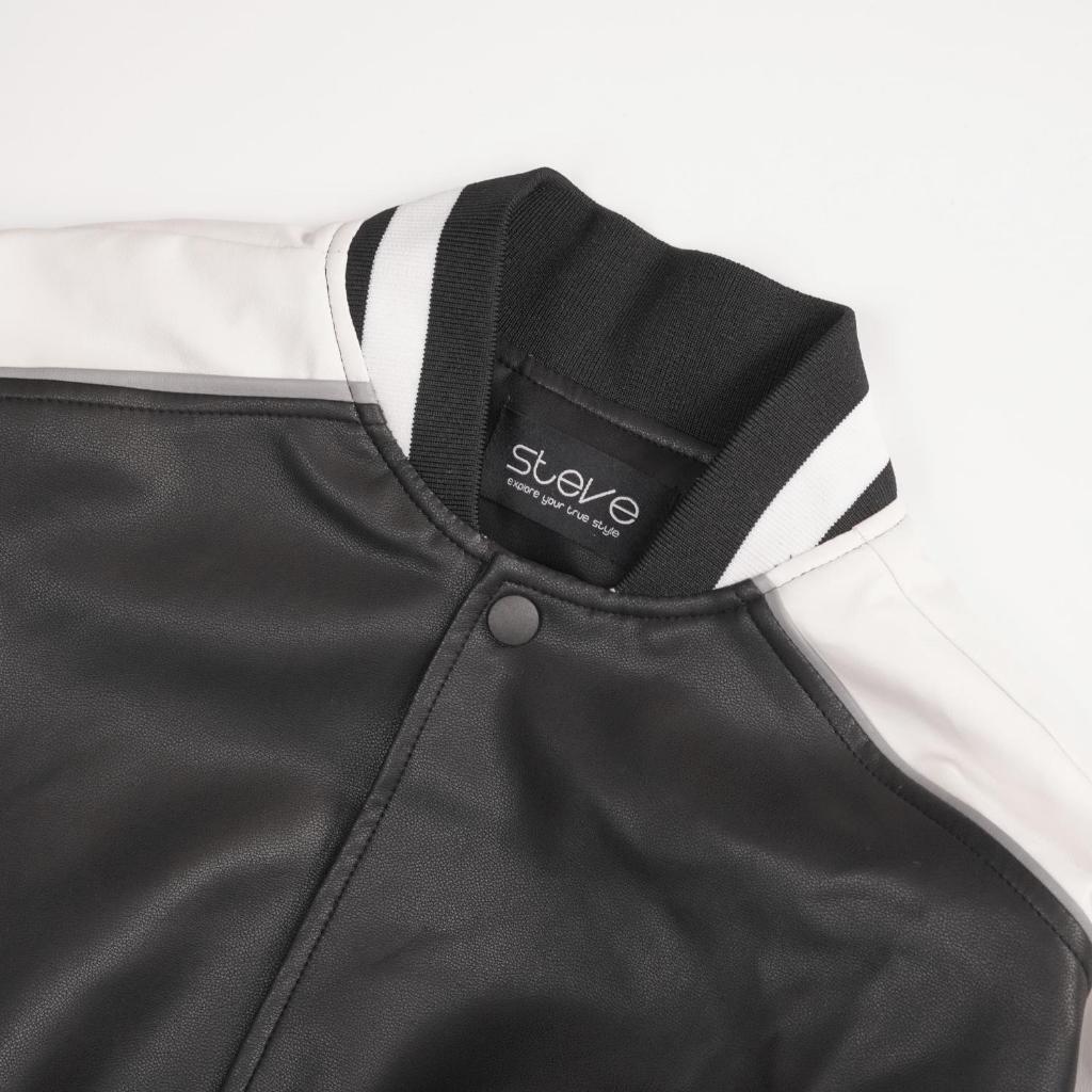 Áo Khoác Bomber Varsity Jacket Steve Basic Leather
