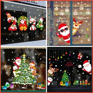 [HỎA TỐC] Decal Noel trang trí trên cửa kính có keo sẵn dễ dán - Decal trang trí Noel văn phòng giá rẻ đẹp TPHCM