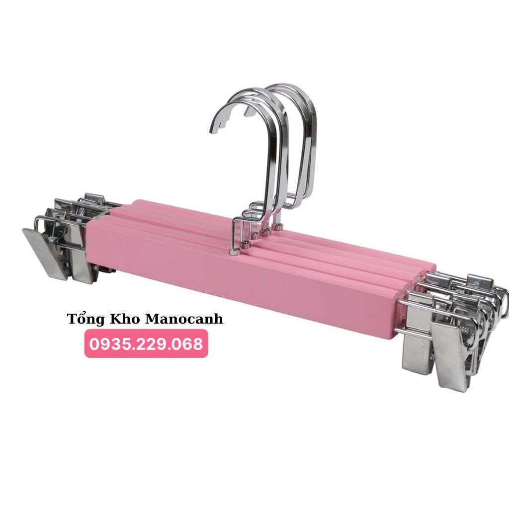 Móc Kẹp Treo Quần Aó Gỗ Hồng Người Lớn Xinh Xắn