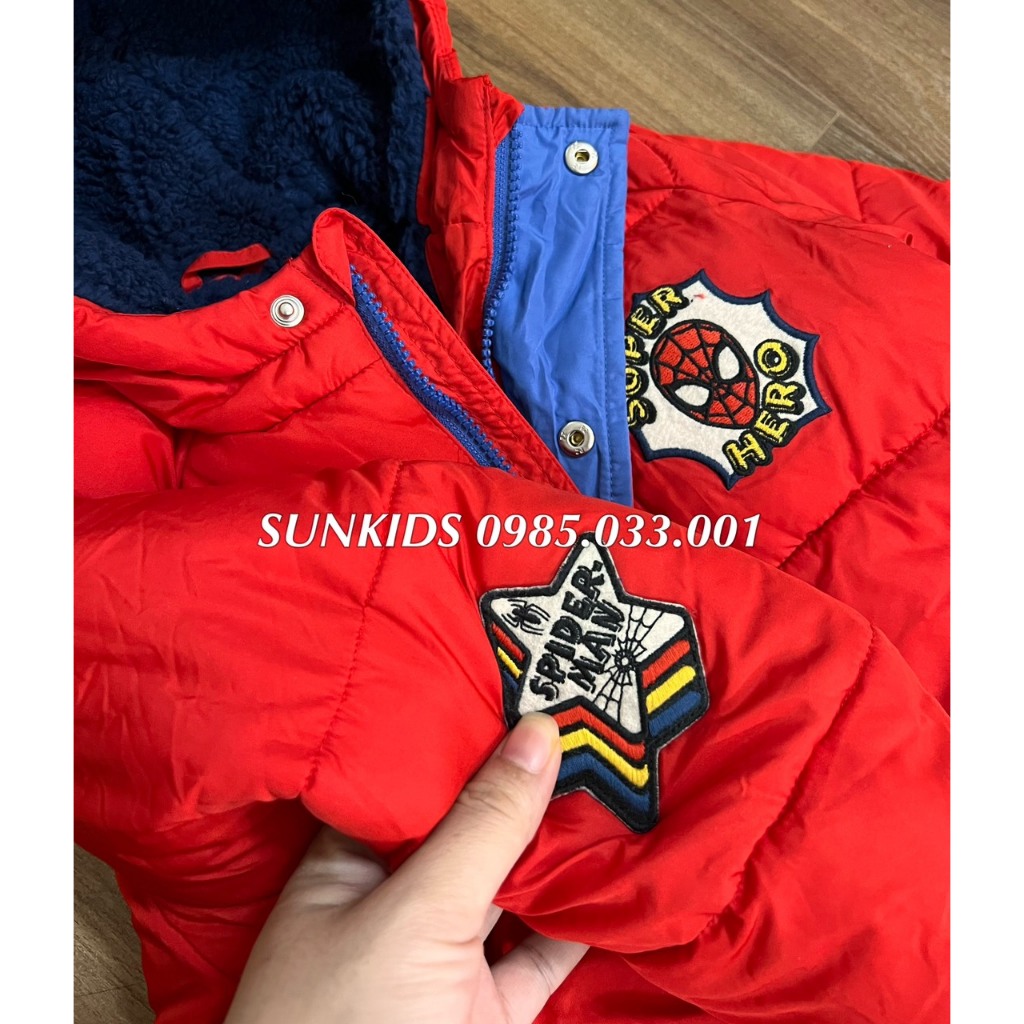 Áo phao bé trai M&S ĐỎ logo nhện