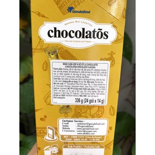 Bánh Quế Gery Socola Chocolatõs Chocolate Flavour (Hộp 336g - Vàng Đất)