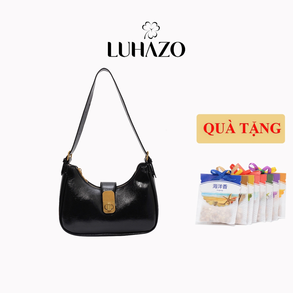 Túi xách nữ đeo vai LUHAZO da bóng dáng thuyền phong cách vintage công sở đi học đi làm da PU Quảng Châu 3586 C-16