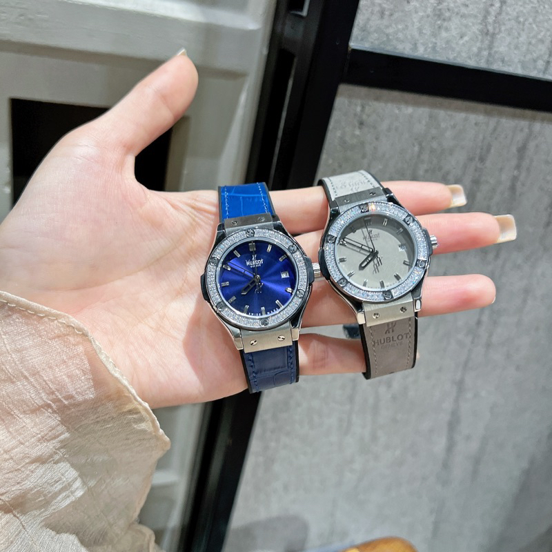 Đồng Hồ Nữ HLÕB Dây Cao su non, đá pha lê Cao Cấp FULLBOX