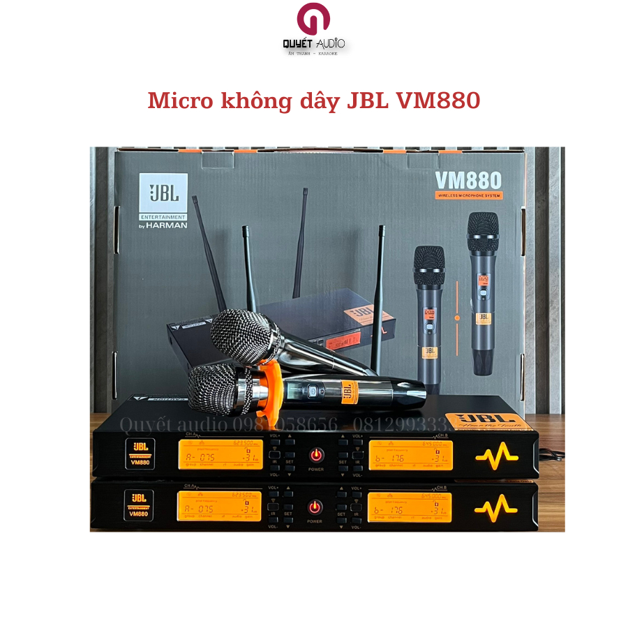 Micro không dây JBL VM880 tự ngắt bảo hành 12 tháng VM 880