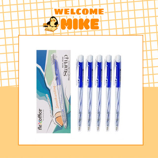 Hộp bút bi thiên long mực xanh 20 chiếc FO-039 ngòi nhỏ 0.5mm đầu bấm - có cài - MIKE STORE