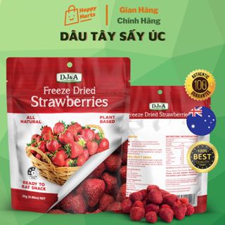  Dâu tây sấy giòn DJ&A 25g - Bổ sung vitamin C - Ăn vặt văn phòng - Tốt cho sức khỏe - Trái cây sấy Úc - Dâu Tây Sấy 