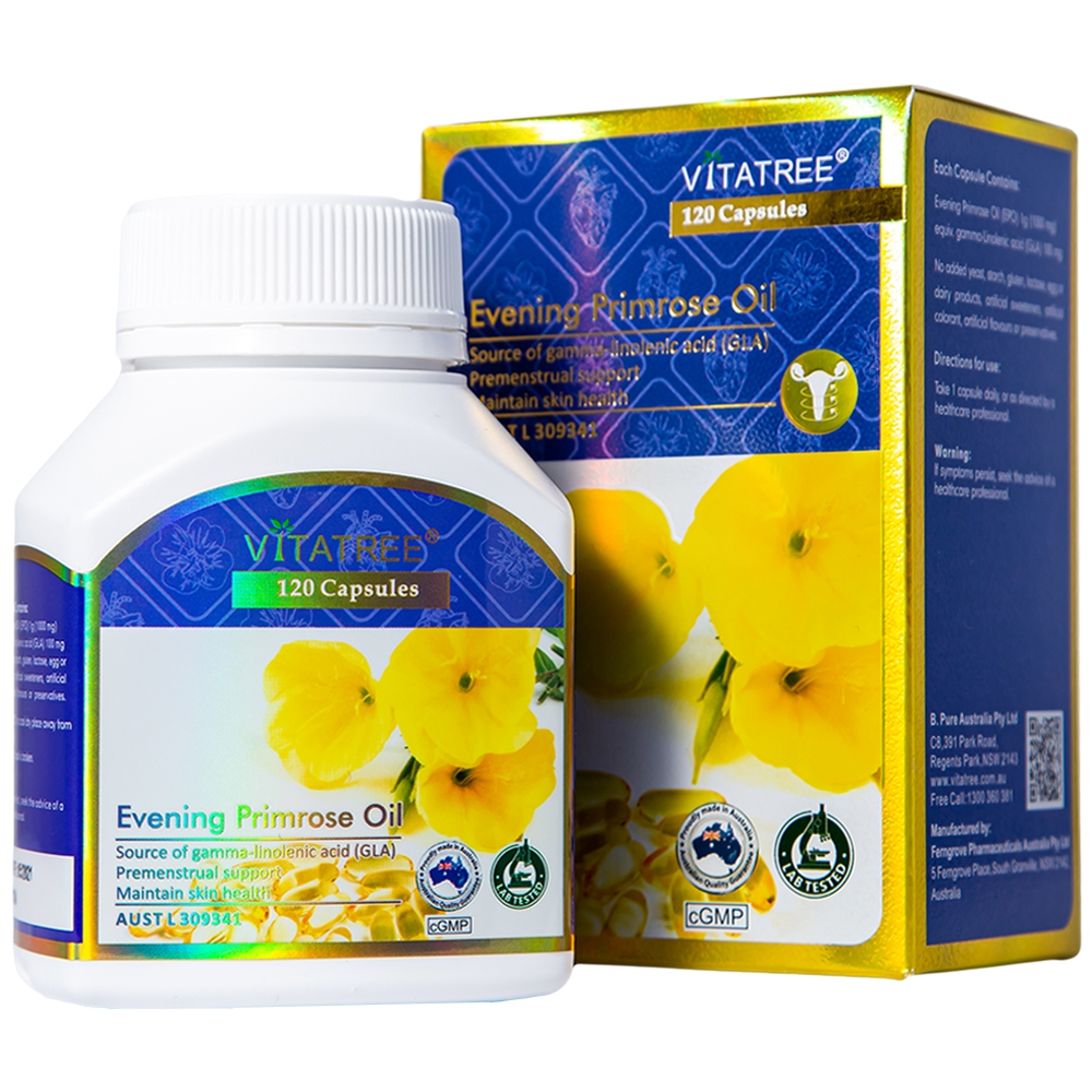 Tinh dầu hoa anh thảo Úc Evening Primrose Oil Vitatree 120 viên, date 2025