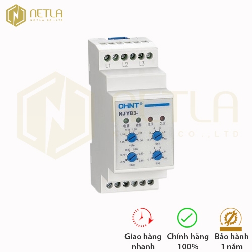 CHINT - Rờ le bảo vệ pha Relay bảo vệ điện áp NJYB3-8 AC380V - NJYB3-11 AC220V Hàng chính hãng