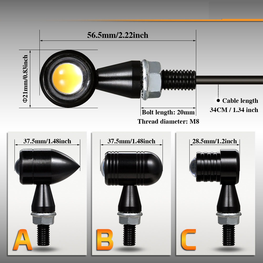 Xi nhan led hợp kim nhôm đúc nguyên khối độ xe mô tô