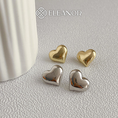 Bông tai nữ chuôi bạc 925 Eleanor Accessories hình trái tim khuyên tai basic phụ kiện trang sức 6625