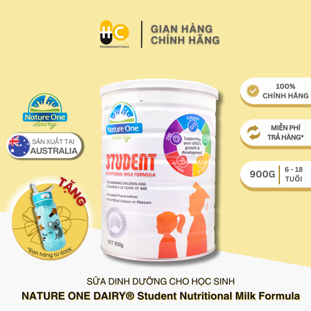 Date 03/2024 Sữa Dinh dưỡng Nature One Dairy Student Cho Lứa Tuổi Học Sinh Hộp 900G