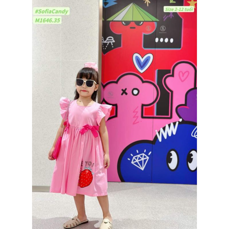 8 đến 34kg.váy gấu dâu cho bé.váy size đại to..váy xinh cho bé gái.chất thô đủi mềm mại đẹp ak