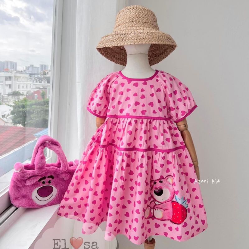 8 đến 30kg.váy gấu dâu cho bé gái.váy xinh cho bé.váy cho bé diện hè.váy xinh cho bé đi học đi chơi ak