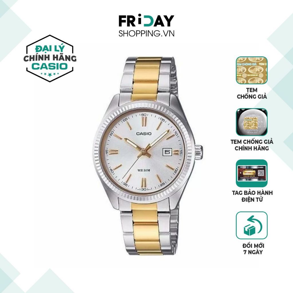 Đồng hồ Casio nữ LTP-1302SG-7AVDF dây kim loại chính hãng