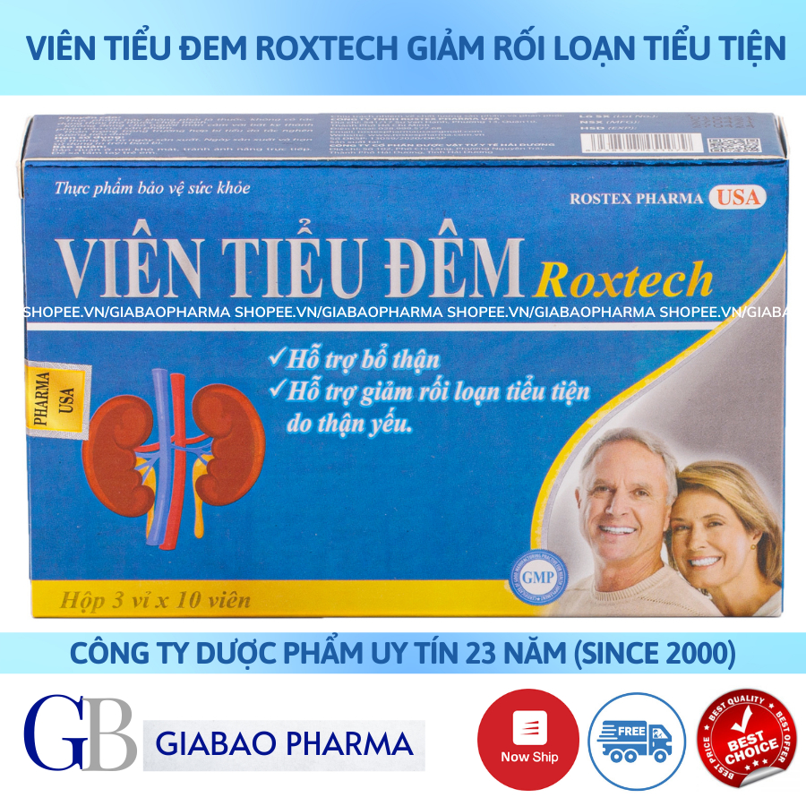 Viên uống giảm tiểu đêm, tiểu buốt, tiểu nhiều lần Tiểu đêm Roxtech
