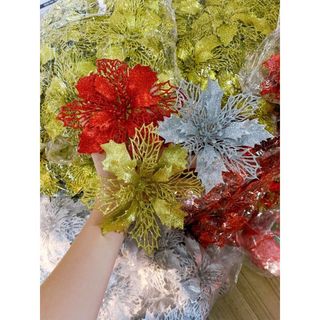 Hoa Kép Nhũ size đại 14 cm làm oản tài lộc - tháp bánh nước, giỏ quà Tết trang trí Noel giáng sinh cưc đẹp