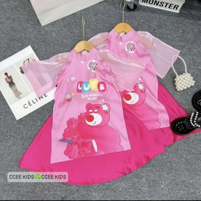 Áo dài bé gái 28_30kg