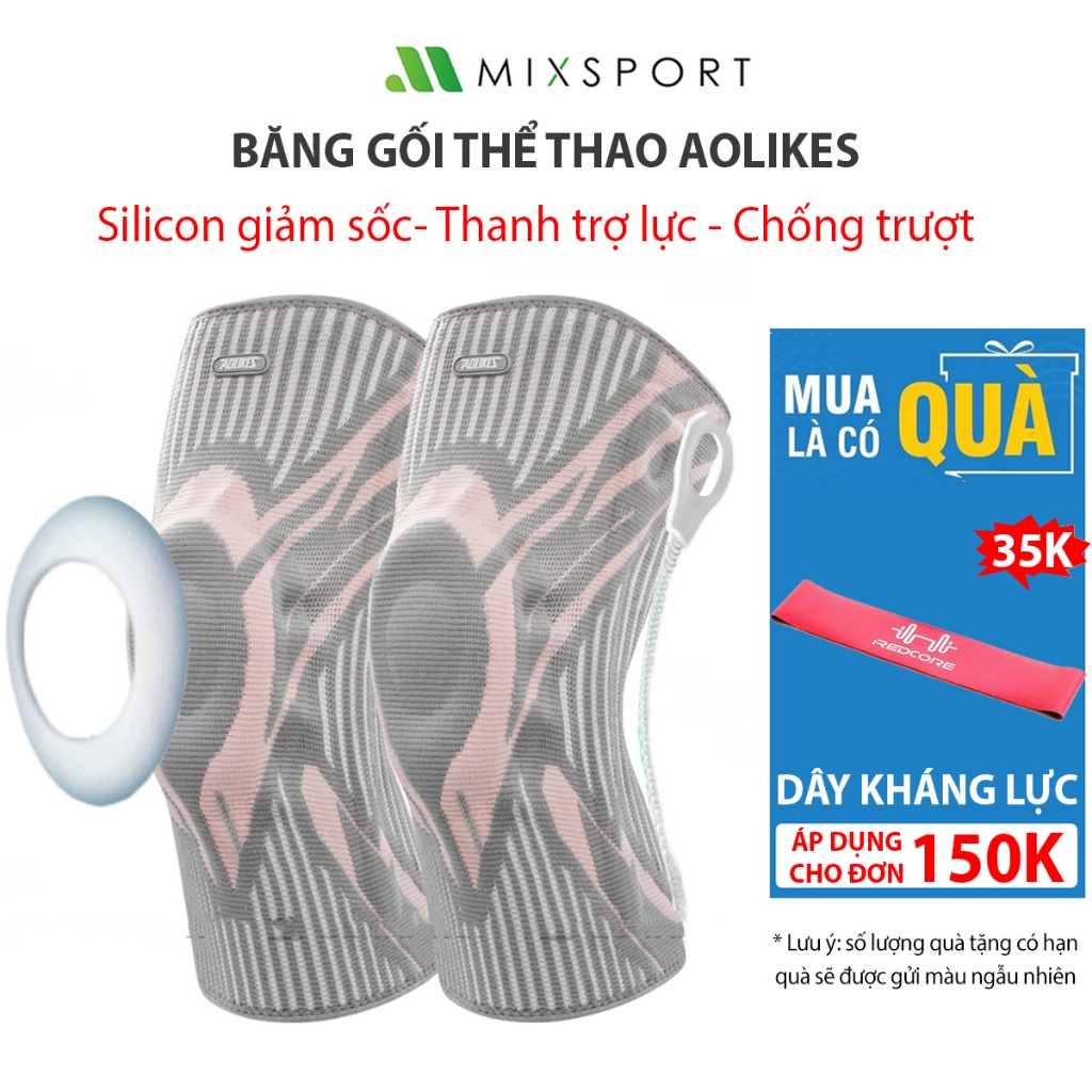 Băng Gối Thể Thao Aolikes Đệm Silicon Bảo Vệ Đầu Gối Chạy Bộ Đá Bóng MixSport