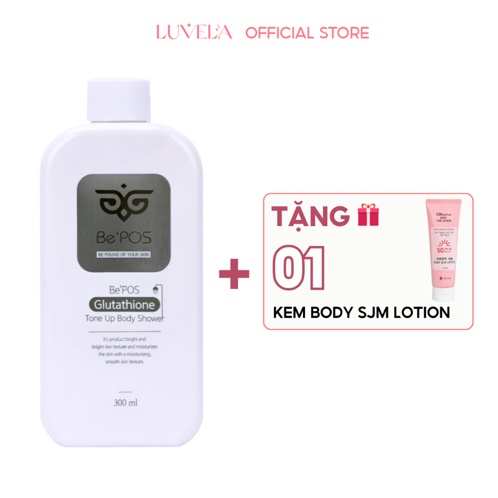 Sữa Tắm Be'POS Dưỡng Trắng Da Giúp Da Đều Màu, Mềm Mịn, Trắng Sáng Tự Nhiên Hàn Quốc 300ml ST03
