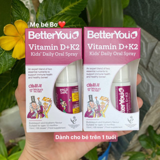 Vitamin D3k2 dạng xịt, Vitamin D + K2 Better You Anh Quốc cho bé 1-13tuổi
