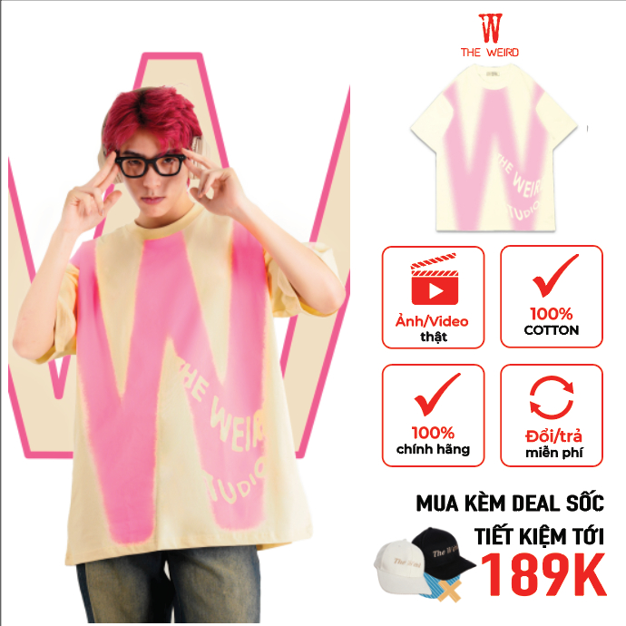 LOCAL BRAND Áo thun The Weird Phong Cách Unisex Form Rộng ATK824