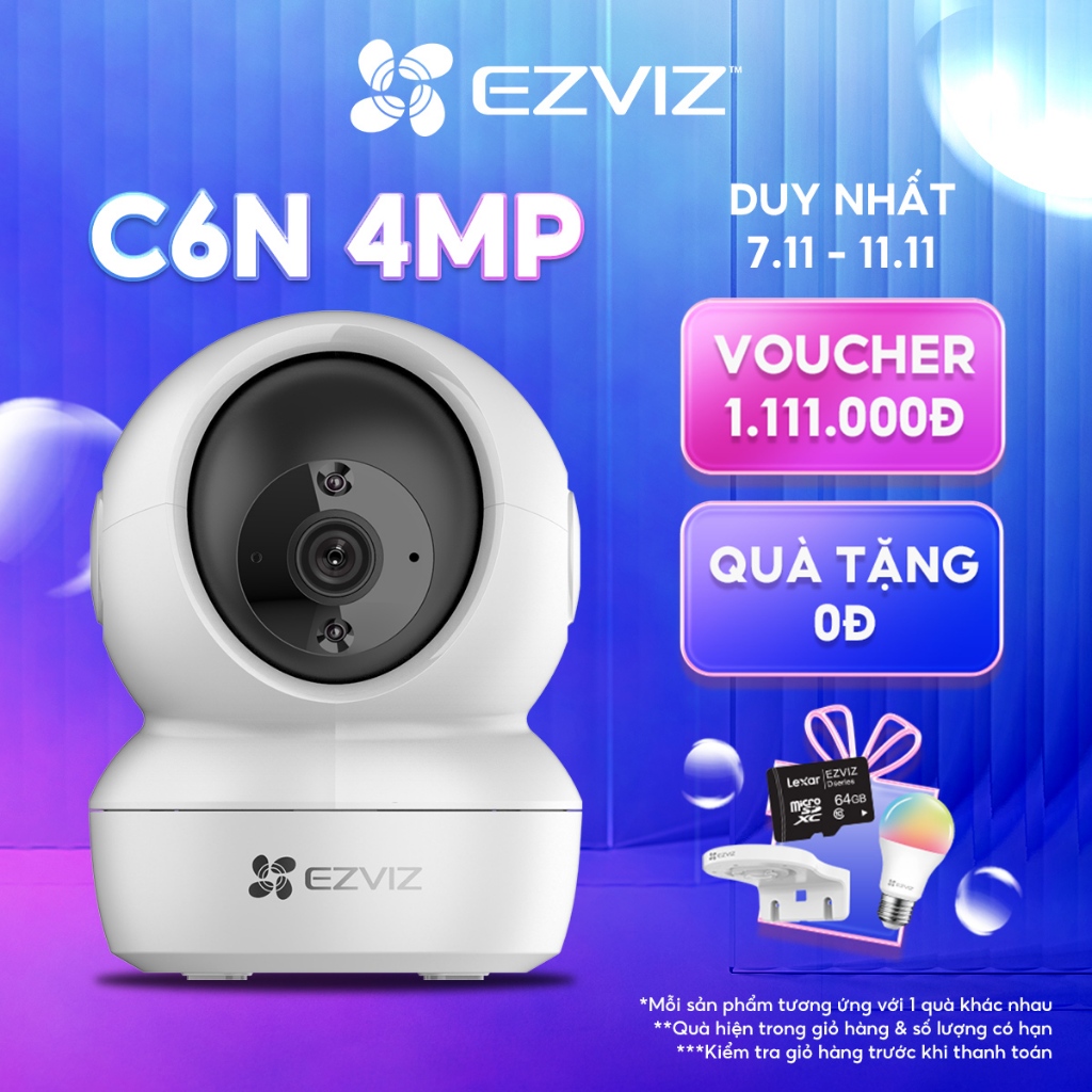 Camera WI-FI Trong nhà EZVIZ C6N 4MP, Đàm Thoại 2 Chiều, Theo Chuyển Động Thông Minh